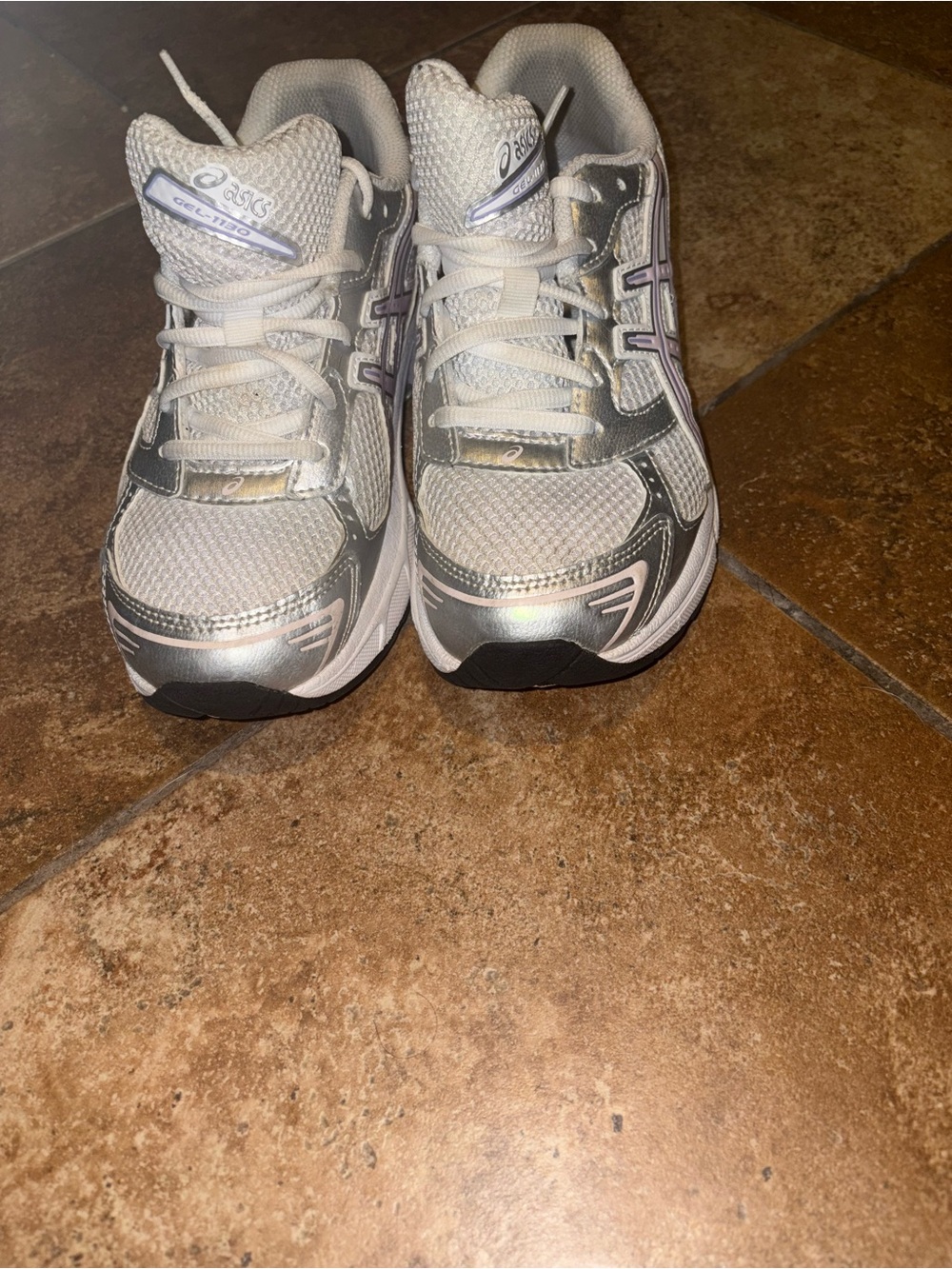 ASICS Women's White and Silver Athletic Sneakers